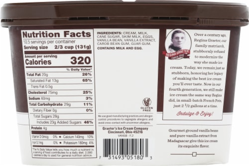 Graeter's Madagascar Vanilla Bean Ice Cream Tub Perspective: back