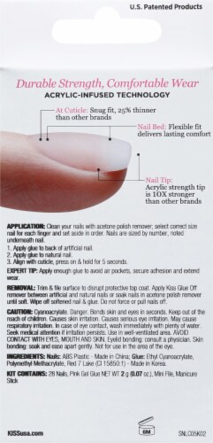 Kiss® Salon Acrylic Long Bareskinned Nail Kit Perspective: back