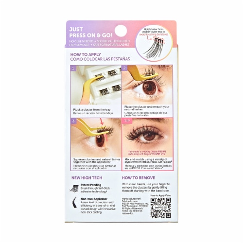 KISS imPRESS Lash Clusters, imPRESS Falsies, Modern Natural, 12mm-14mm, 12 Clusters Perspective: back