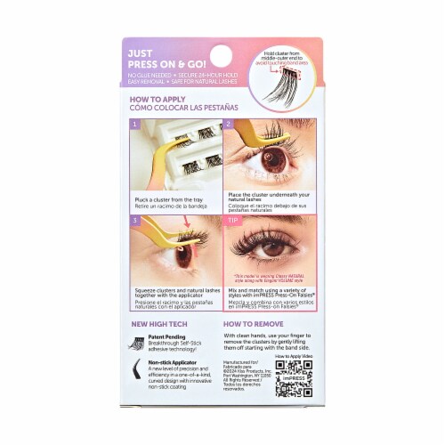 KISS imPRESS Lash Clusters, imPRESS Falsies, Sleek Natural, 12mm-14mm, 12 Clusters Perspective: back