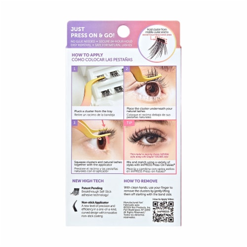 KISS imPRESS Lash Clusters, imPRESS Falsies, Elegant Volume, 12mm-14mm, 12 Clusters Perspective: back