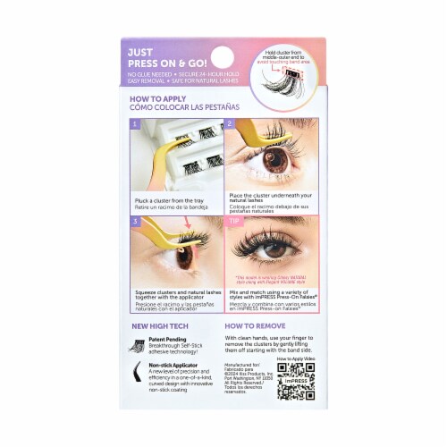 KISS imPRESS Lash Clusters, imPRESS Falsies, Sassy Wispy, 12mm-14mm, 12 Clusters Perspective: back