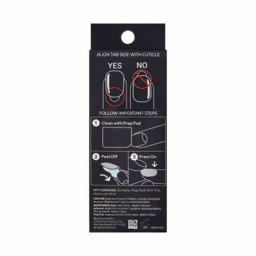 KISS imPRESS No Glue Mani Press On Nails, Premium, Visions, Green, Med Almond, 30 ct Perspective: back