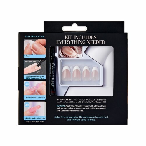 KISS Salon X-tend, Press-On Nails, Pure, White, Med Oval, 30 ct Perspective: back