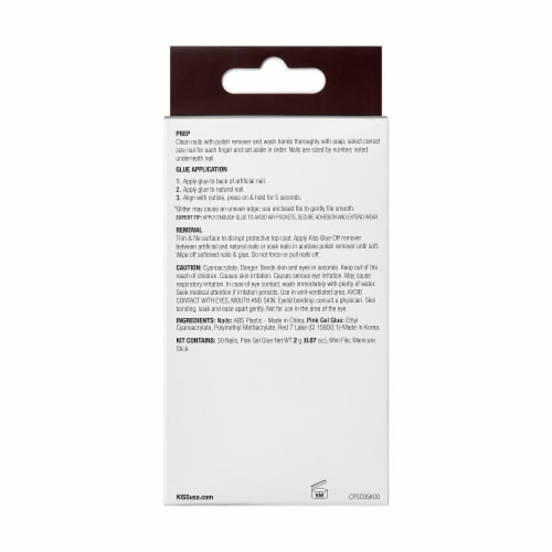 KISS Classy Nails Premium, Press-On Nails, Gleamin, White, Med Almond, 30 ct Perspective: back