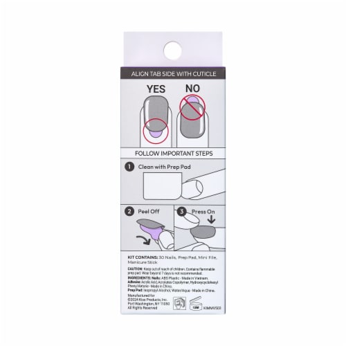 KISS imPRESS No Glue Mani Press On Nails, Mini, Endlessly, Red, Short Squoval, 30 ct Perspective: back