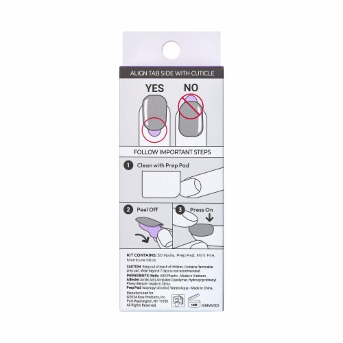 KISS imPRESS No Glue Mani Press On Nails, Mini, Endlessly, Red, Short Squoval, 30 ct Perspective: back