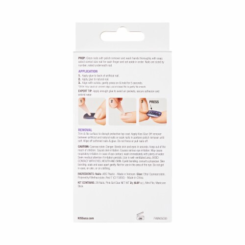 KISS Voguish Fantasy, Press-On Nails, 4 Wheel Drive, Beige, Med Coffin, 28 ct Perspective: back