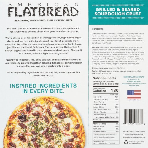American Flatbread® Greek Isle Grilled & Seared Flavored Crust Pizza Perspective: back