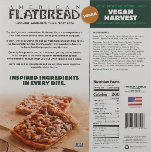 American Flatbreat® Vegan Harvest Frozen Pizza Perspective: back