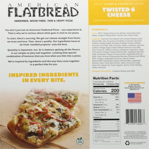 American Flatbread® Twisted 6 Cheese Frozen Pizza Perspective: back