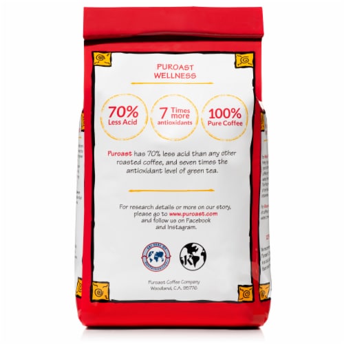 Puroast Coffeehouse Blend Ground Coffee Perspective: back
