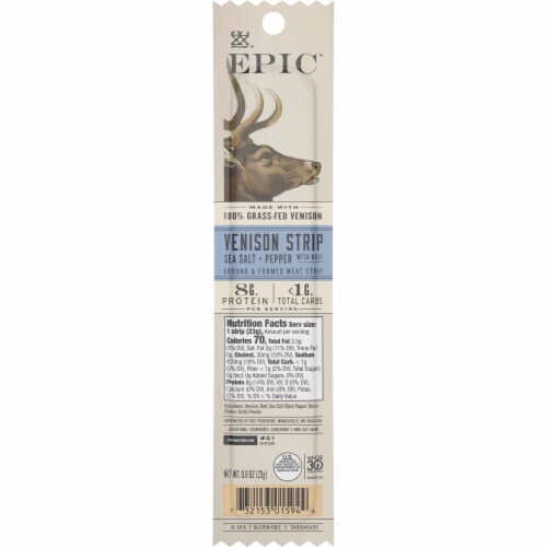 EPIC Venison & Beef Strip Grass Fed Keto Friendly Perspective: back