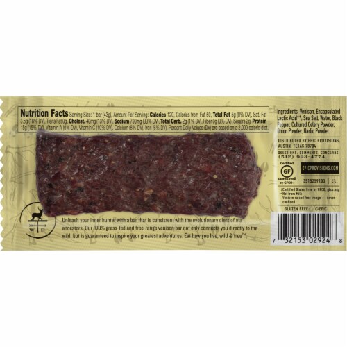 EPIC® Sea Salt + Pepper Venison Bar Perspective: back