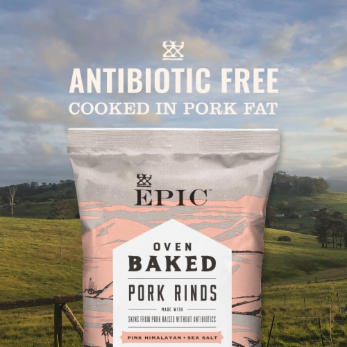 EPIC Pink Himalayan & Sea Salt Baked Pork Rinds, Keto Friendly, 2.5 oz Perspective: back