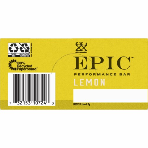 EPIC Lemon Performance Protein Bars 9 Count Perspective: back