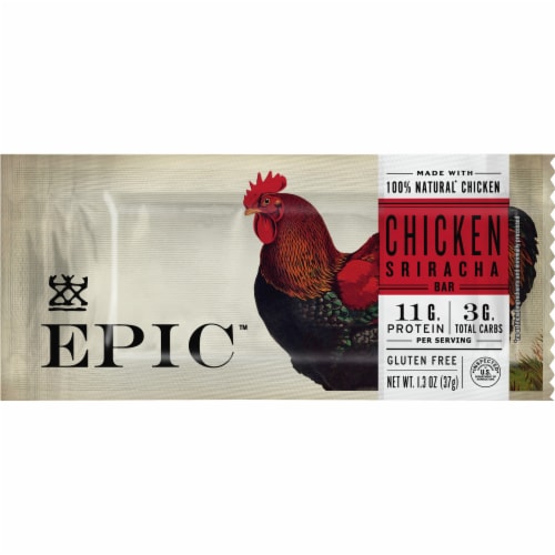 EPIC Chicken Sriracha Nutrition Bars Perspective: back
