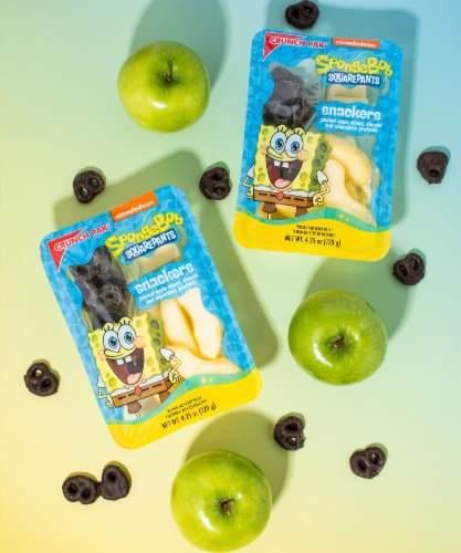 Crunch Pak® SpongeBob Squarepants Snacker with Peeled Sweet Apples Cheese & Chocolate Pretzels Perspective: back