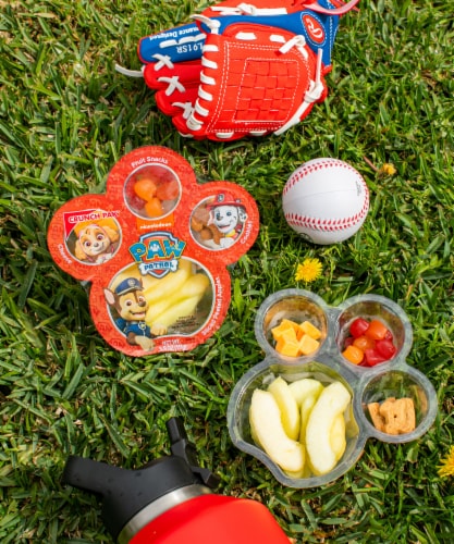 Crunch Pak® Nickelodeon™ Paw Patrol™ Peeled Sweet Apples Fruit Snacks Cheese and Cookies Snack Tray Perspective: back