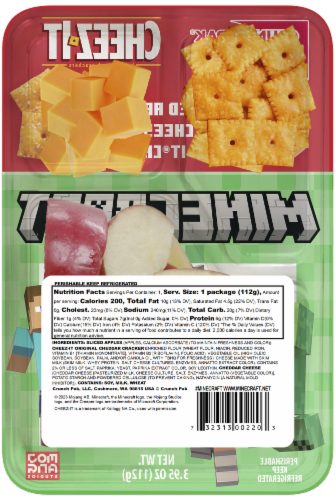 Crunch Pak® Minecraft Snacker with Sliced Sweet Apples Cheese and Cheez-It Crackers Snack Tray Perspective: back