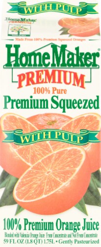 HomeMaker® 100% Squeezed with Pulp Premium Orange Juice Perspective: back