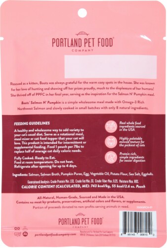 Portland Pet Food Company Meal Cat Salmon and Pumpkin 2.6 Oz Perspective: back