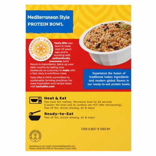 Tasty Bite Mild Mediterranean Style Protein Bowl - 8.8 oz Perspective: back