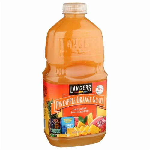 Langers Pineapple Orange and Guava Cocktail Juice Perspective: back