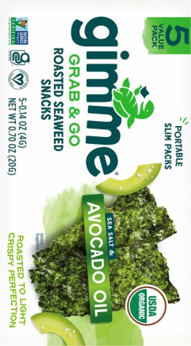 Gimme Avocado And Seasalt Seaweed Roasted Snack 5 piece Perspective: back
