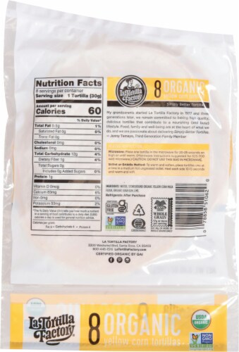 La Tortilla Factory Tortillas Organic Corn Yellow Bag 8 Count Perspective: back