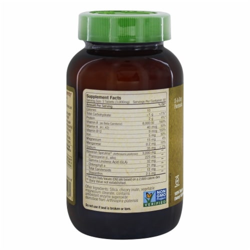 DON'T LIST Nutrex Hawaii Pure Hawaiian Spirulina Pacifica 1000 mg., 180 Tablets Perspective: back