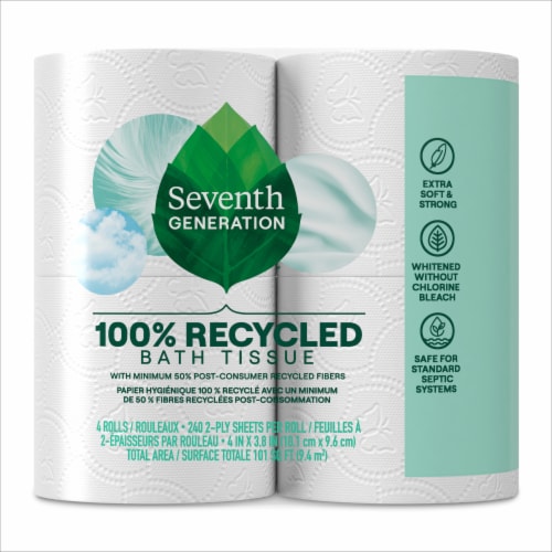 Seventh Generation Toilet Paper Bath Tissue Toilet Paper Perspective: back