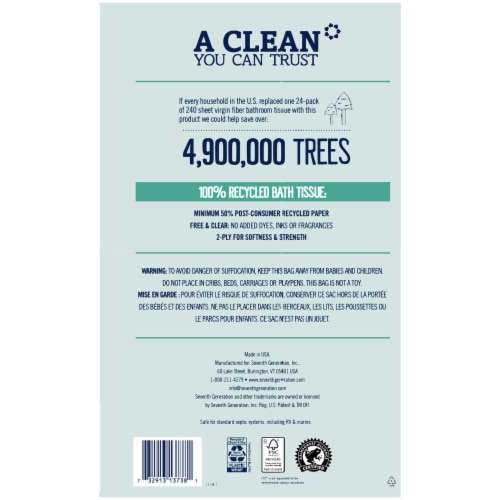 Seventh Generation® 100% Recycled Paper Bathroom Tissue Perspective: back