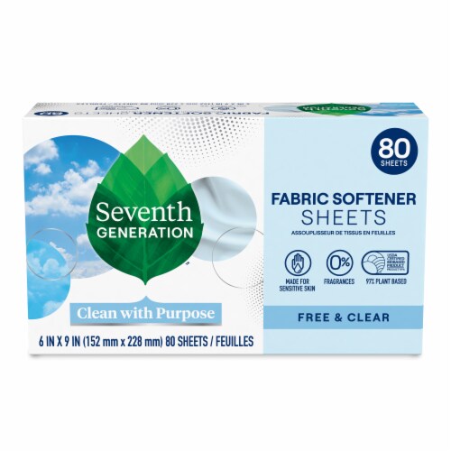 Seventh Generation Free & Clear Dryer Sheets Perspective: back