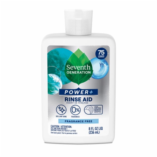 Seventh Generation Power+ Free & Clear Dishwasher Liquid Rinse Aid Perspective: back