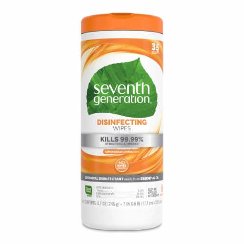 Seventh Generation Disinfecting Wipes Lemongrass Citrus Perspective: back