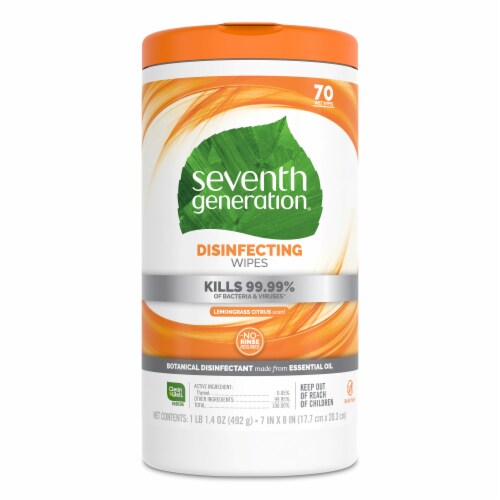 Seventh Generation Disinfecting Wipes Lemongrass Citrus Perspective: back