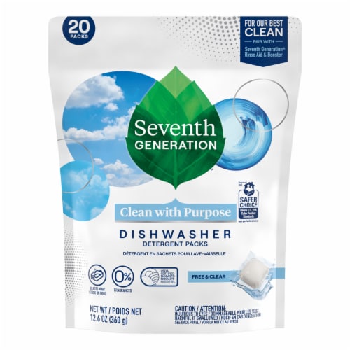Seventh Generation™ Free & Clear Dishwasher Detergent Packs Perspective: back