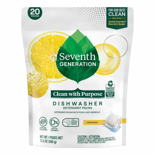 Seventh Generation™ Lemon Scented Dishwasher Detergent Packs Perspective: back