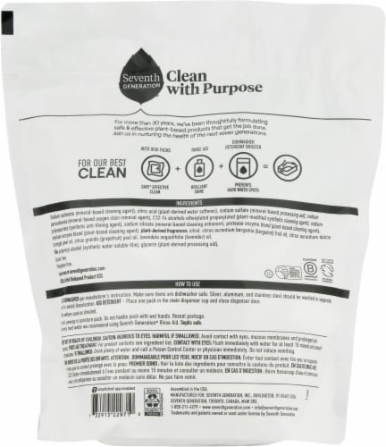 Seventh Generation™ Ultra Power Plus Fresh Citrus Scent Dishwasher Detergent Packs Perspective: back