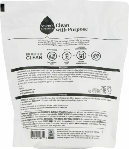 Seventh Generation™ Ultra Power Plus Fresh Citrus Scent Dishwasher Detergent Packs Perspective: back