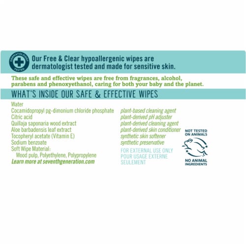 Seventh Generation® Free & Clear Fragrance Free Baby Wipes Perspective: back