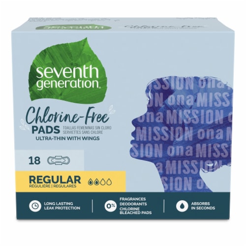 Seventh Generation Regular Absorbency Ultra Thin Pads Perspective: back