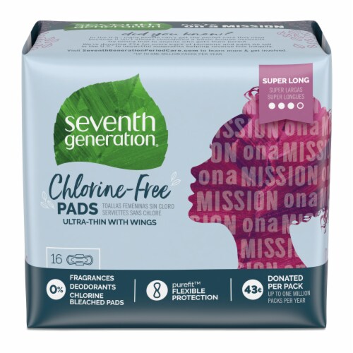 Seventh Generation Super Long Absorbency Ultra Thin Pads Perspective: back