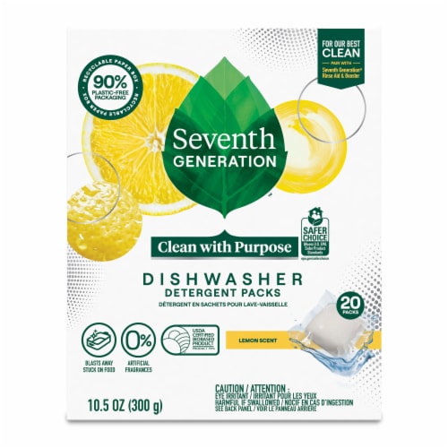 Seventh Generation™ Lemon Scent Dishwasher Detergent Packs Perspective: back