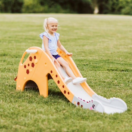 TR Layne Safe and Fun Giraffe Theme Toddler Slide, A Cute Kids Slide, Outdoor & Indoor Slide Perspective: back