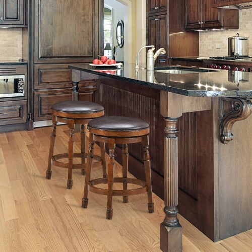 Costway Set of 2 24'' Swivel Bar Stool Leather Padded Dining Kitchen Pub Chair Backless Perspective: back