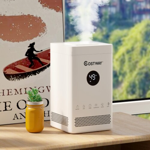 3.5L Quiet Top Fill Air Humidifier w/ 3-Level Mist Timer Sleep Mode for Bedroom Perspective: back