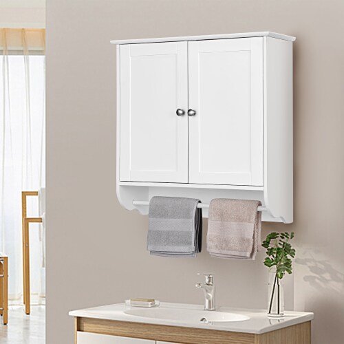 Wall Mounted Bathroom Medicine Cabinet Storage Cupboard w Towel