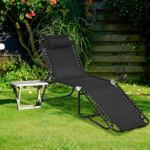 Costway Folding Beach Lounge Chair Heightening Design Patio Lounger w ...